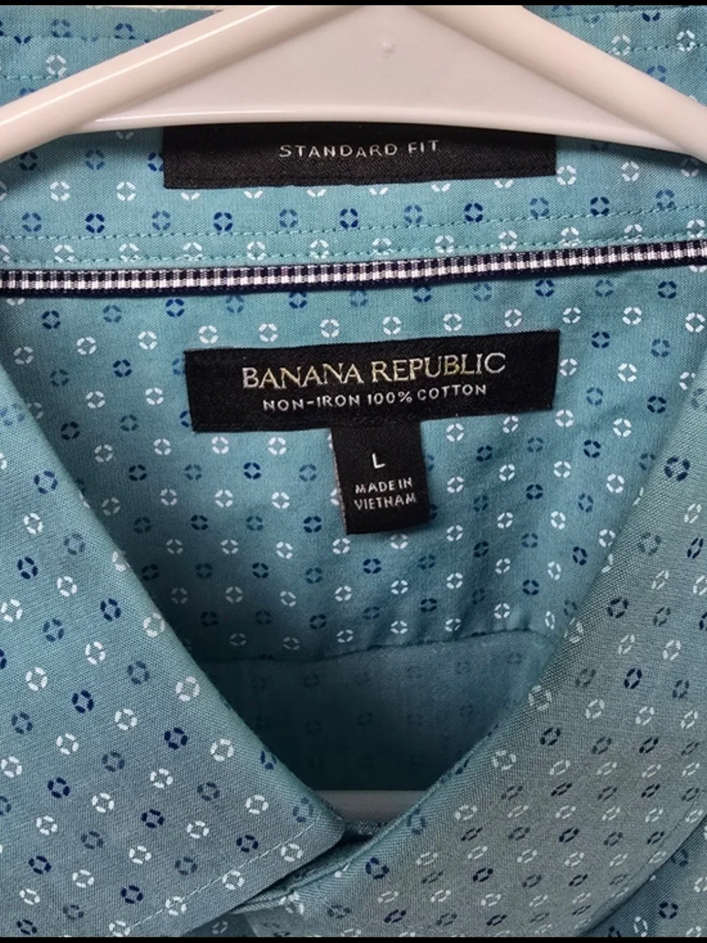 Banana Republic Mens Large Lot of 2 Casual Button Down Shirts Plaid Microdot L